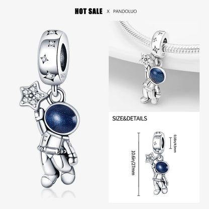 2024 New in Hot Sale Original Charm Beads Fit Pandora Bracelet For Women 925 Silver Glow Discoloration Pendant Bead Jewelry Gift