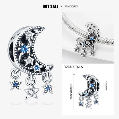 2024 New in Hot Sale Original Charm Beads Fit Pandora Bracelet For Women 925 Silver Glow Discoloration Pendant Bead Jewelry Gift