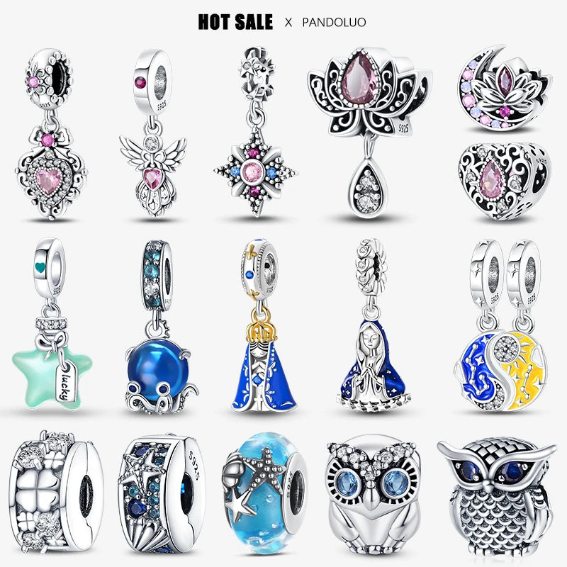 2024 New in Hot Sale Original Charm Beads Fit Pandora Bracelet For Women 925 Silver Glow Discoloration Pendant Bead Jewelry Gift