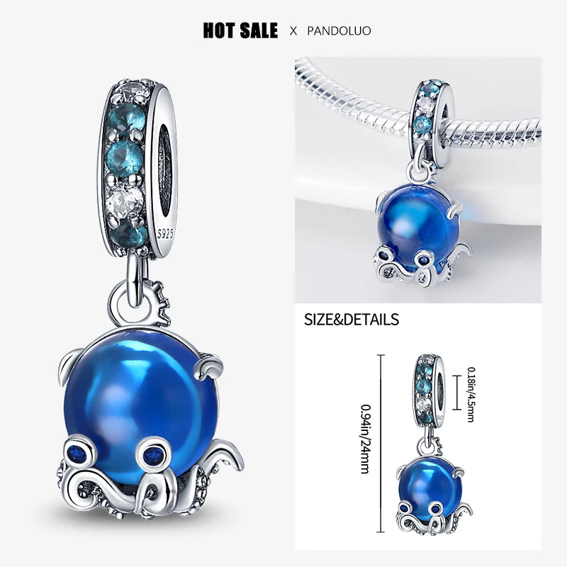 2024 New in Hot Sale Original Charm Beads Fit Pandora Bracelet For Women 925 Silver Glow Discoloration Pendant Bead Jewelry Gift