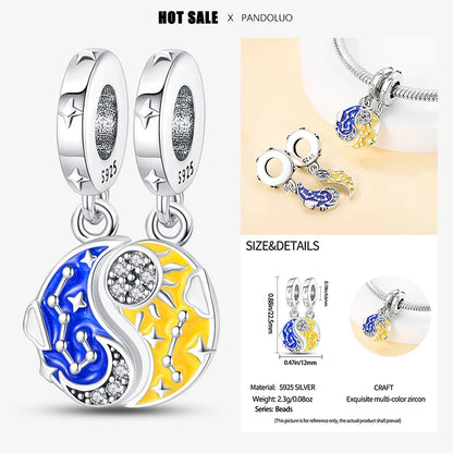 2024 New in Hot Sale Original Charm Beads Fit Pandora Bracelet For Women 925 Silver Glow Discoloration Pendant Bead Jewelry Gift