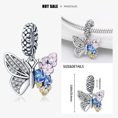 2024 New in Hot Sale Original Charm Beads Fit Pandora Bracelet For Women 925 Silver Glow Discoloration Pendant Bead Jewelry Gift